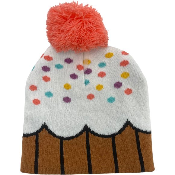 Densley & Co. | Girl's Winter Hat | Orange & White | One Size - Picture 1 of 2